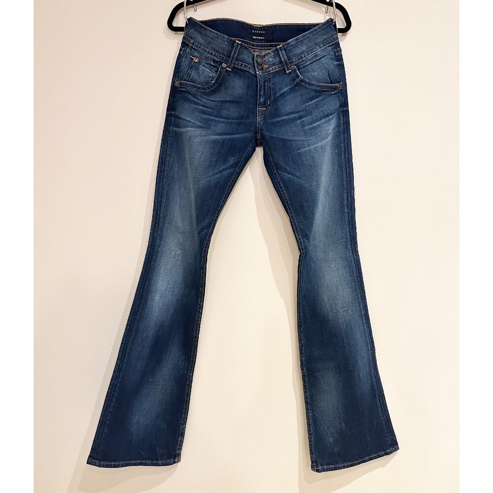 Hudson Jeans Flared Low Rise Denim Dark Wash Womens Size 27